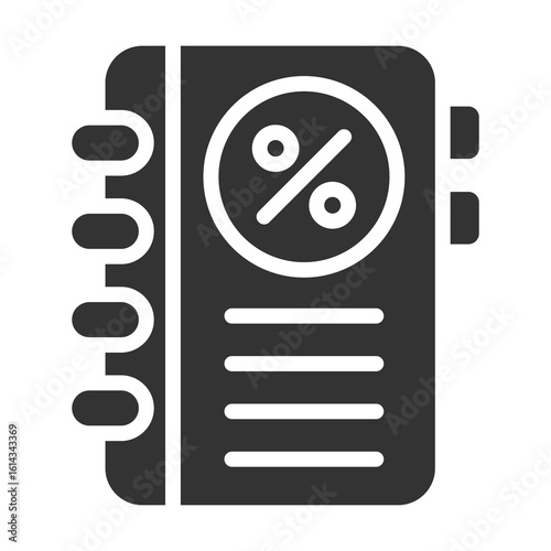 Tax Record Icon Glyph Style. Vector Illustration Design