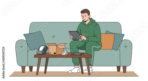 Home-based Entrepreneur Reviewing Shipping Details