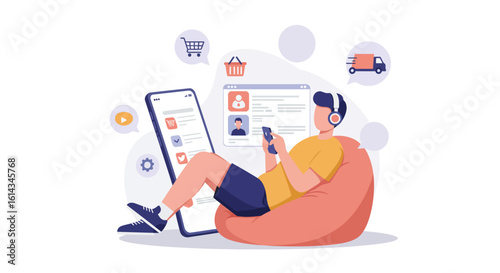 E-commerce User Browse Products on Smartphone