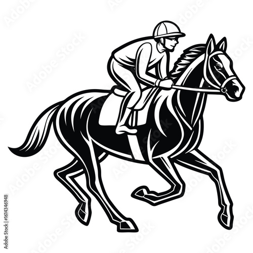Wallpaper Mural Jockey riding galloping horse racing equestrian Torontodigital.ca