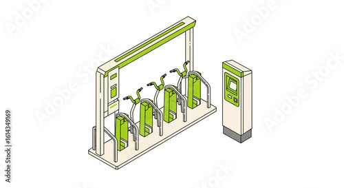 Train station turnstile system for public transport access