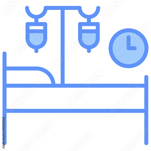 Hospital Care Outline Blue Color Icon