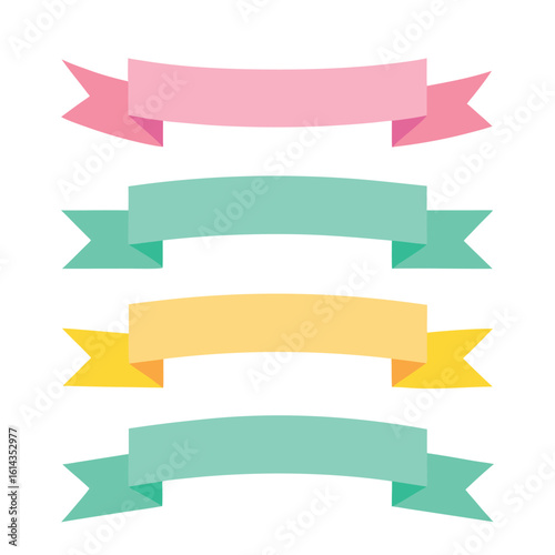 Colorful Ribbon Banner Set Illustration, Pink, Turquoise, and Yellow Banners on White Free Download Colorful Ribbon Banner Set Illustration, Pink, Turquoise, and Yellow Banners on White - GFXLoad