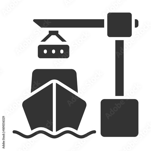 Port Icon Glyph Style. Vector Illustration Design