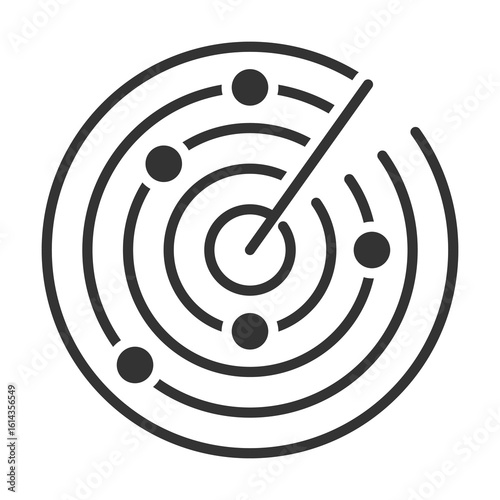 Radar Icon Glyph Style. Vector Illustration Design