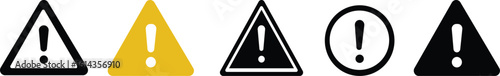 Danger, warning sign icon set. Poison, toxic, biohazard caution sign. Skull, chemical danger yellow triangle symbol element.Exclamation danger icon flat illustration set logo.Alert icon set flat style