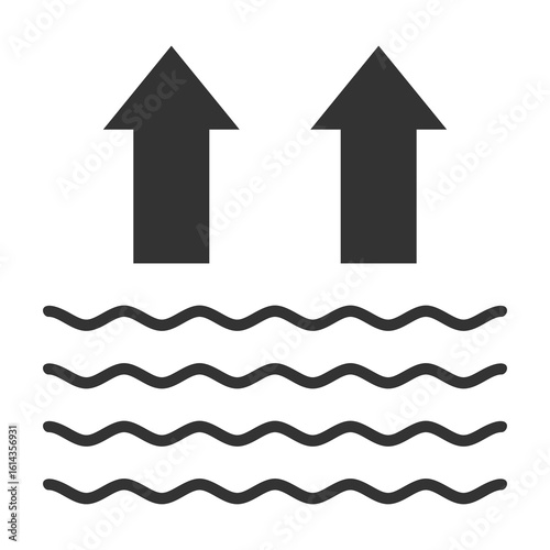 Tide Icon Glyph Style. Vector Illustration Design