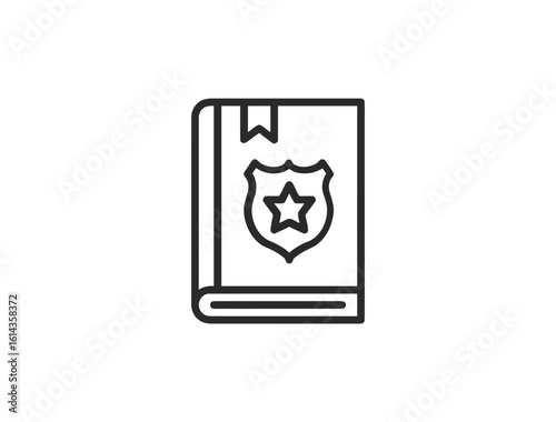 "Law and Justice Web Icon Set in Line Style — Legal, Court, Crime, Lawyer & Judgement Symbols for Web and Mobile UI