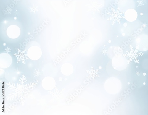 Subtle winter background with soft light and delicate snowflake patterns