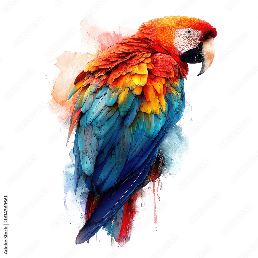 Obraz premium Vibrant parrot in watercolor style