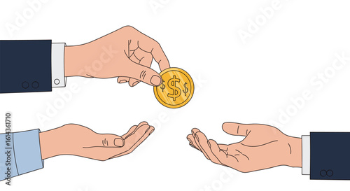 Illustrating the process of transferring funds between individuals through financial transactions and exchange