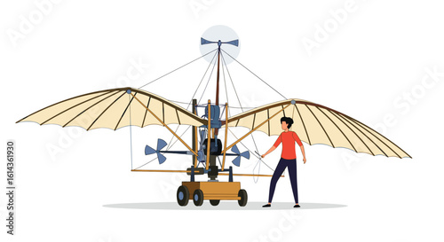 Victorian era ornithopter flight machine design and development in the nineteenth century