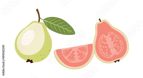 Delicious pink guava tropical fruit exotic sweet juicy ripe fresh healthy organic natural flavorful refreshing aromatic