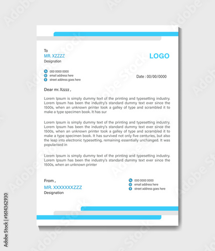 professional letter head design in a4 format