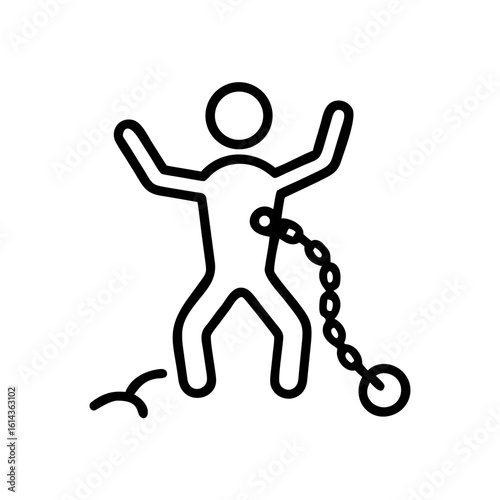 A stark outline depicts a figure ensnared, a symbol of being trapped in an ominous depiction of confinement.