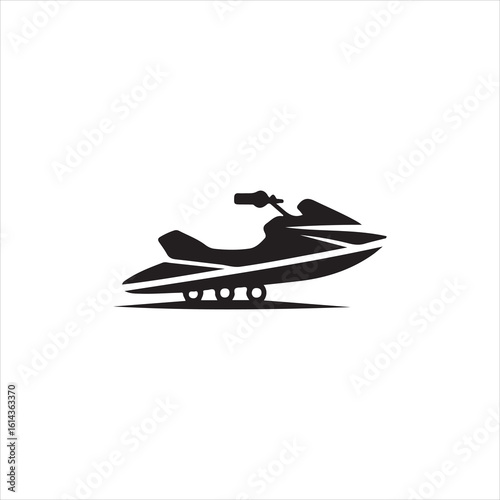 Black silhouette of a jet ski on a white background watercraft personal watercraft
