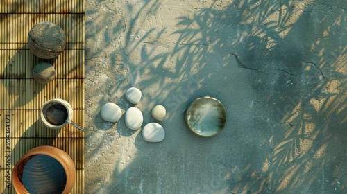 Rustic Stone and Shadow Composition in Natural Light