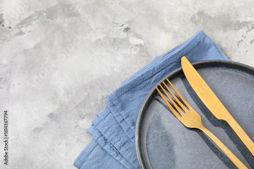 Table setting with plate, c...