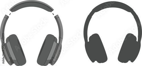 Wireless headphones vector illustration for music and audio accessories