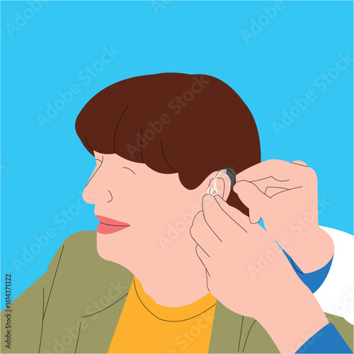 cleaning ears that have a lot of dirt vector illustration design