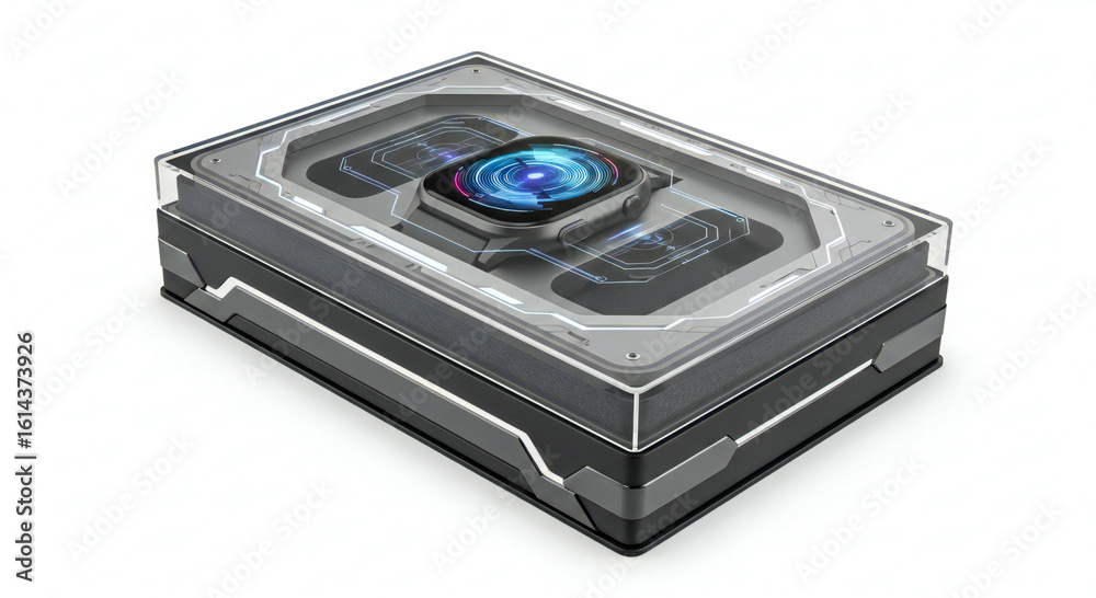Fototapeta premium Futuristic Smartwatch Packaging Mockup