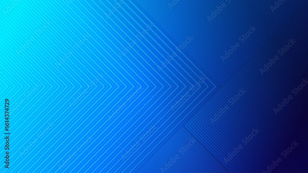 Fototapeta premium Abstract blue geometric line background with arrow pattern. Modern blue arrow lines design technology banner for futuristic and digital concept