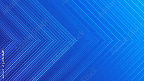 Blue arrow abstract background geometry lines. Abstract blue arrow glowing with lighting and line grid on blue background technology hi-tech futuristic concept