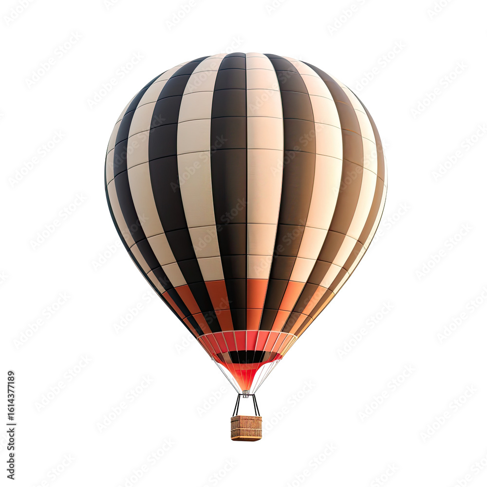 Fototapeta premium Hot air balloon, striped design, red bottom