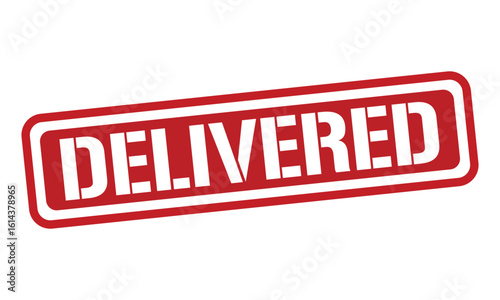 DELIVERED red stamp text vector, rubber stamp