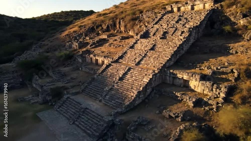 The ancient ruins of monte alban stand majestically atop a hill in mexico, offering a glimpse into a rich history and civilization