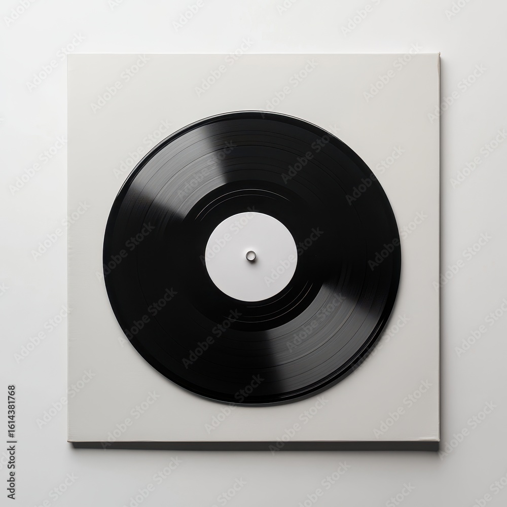 Obraz premium Black vinyl record in sleeve isolated on white background