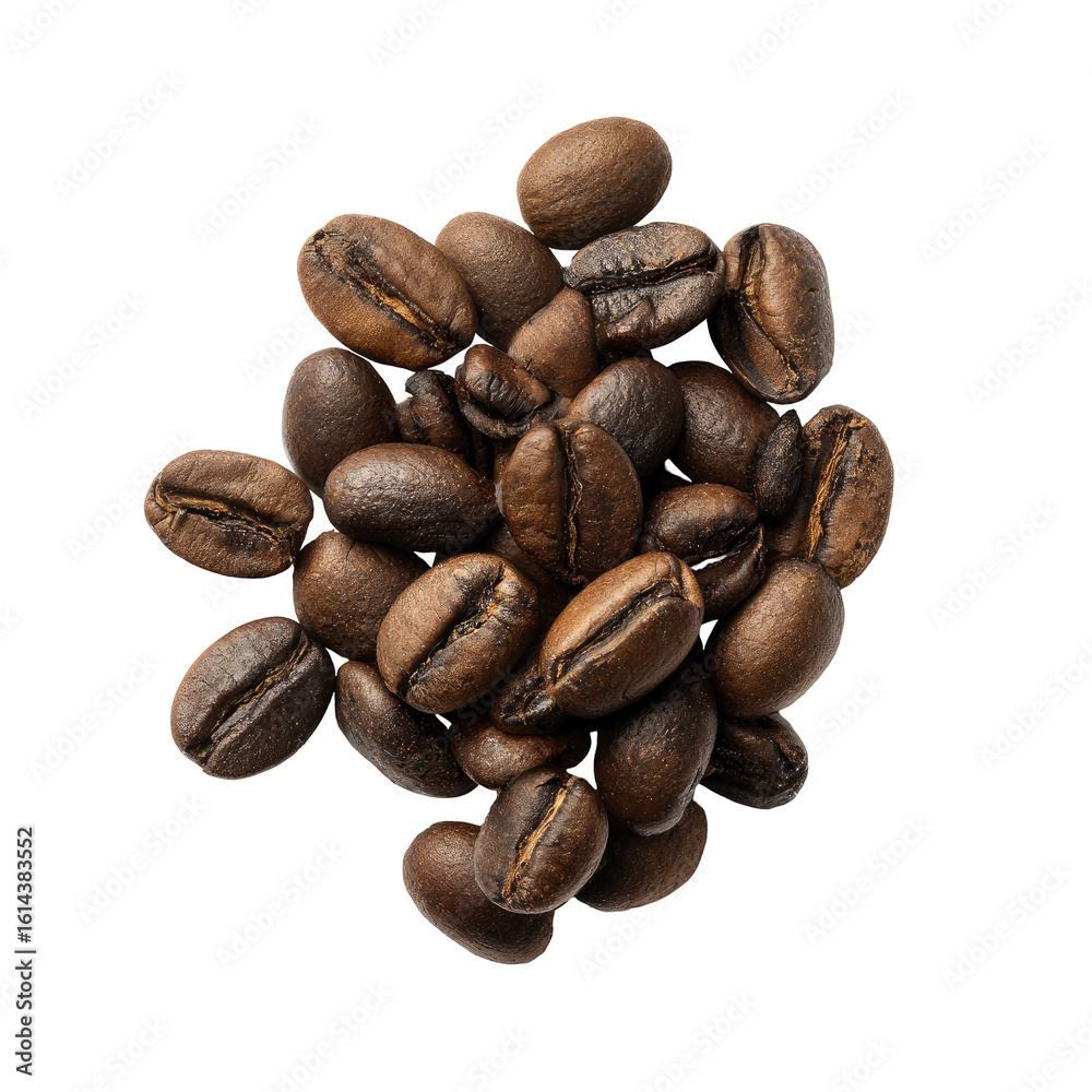 Obraz premium Roasted coffee beans clustered together