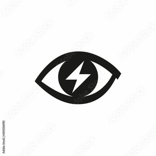 Vision Concept Eye with Lightning Bolt Symbolizing Insight and Focus