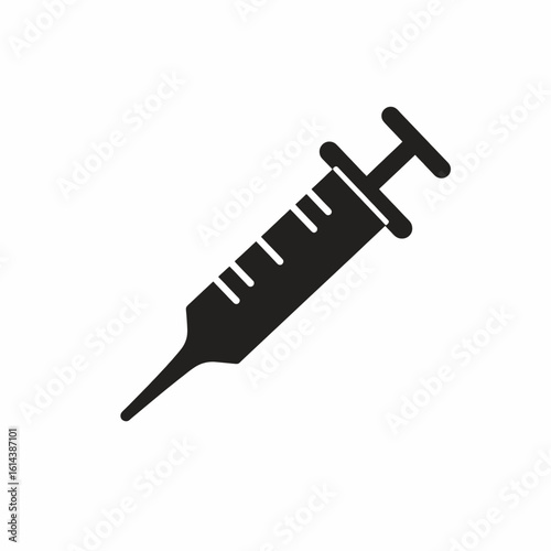 Syringe injection icon. Vector medical symbol for vaccination, medicine, and healthcare. A simple graphic for disease prevention and immunization concepts.