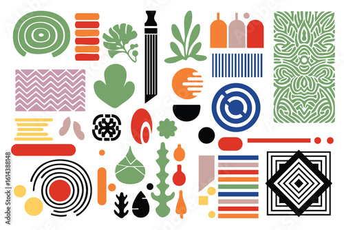Bauhaus style abstract collection shape element collection