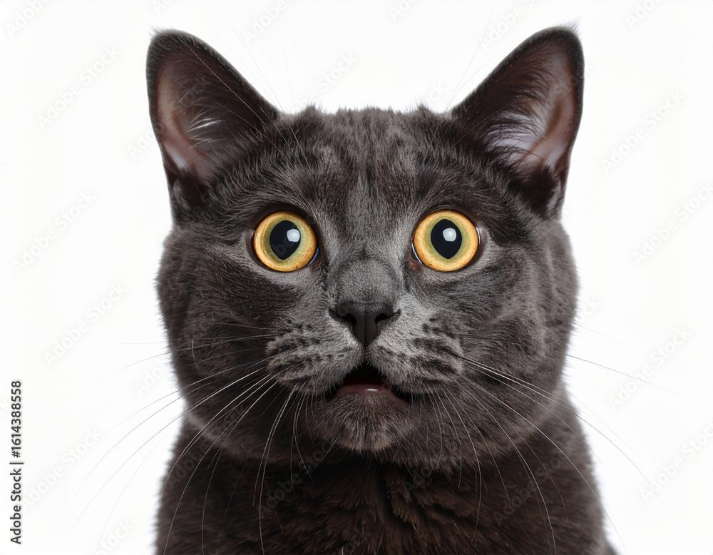 Fototapeta premium A cat with surprised expression