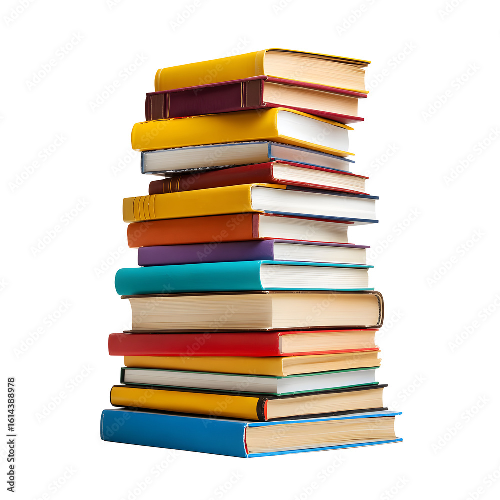 Stack of colorful books against black background symbolizing knowledge and learning Stack of colorful books against black background symbolizing knowledge and learning