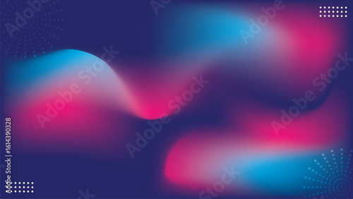 Abstract Gradient Waves With Blue and Purple Colors in Motion