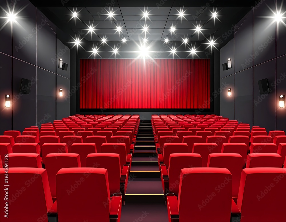 Fototapeta premium Cinema interior, full view