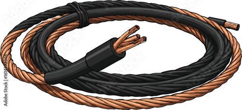 black and golden color cable on white background, cable, isolated, white, connection, wire, computer, technology, black, cord, plug, equipment, audio, video, usb, object, hdmi, electric, cables