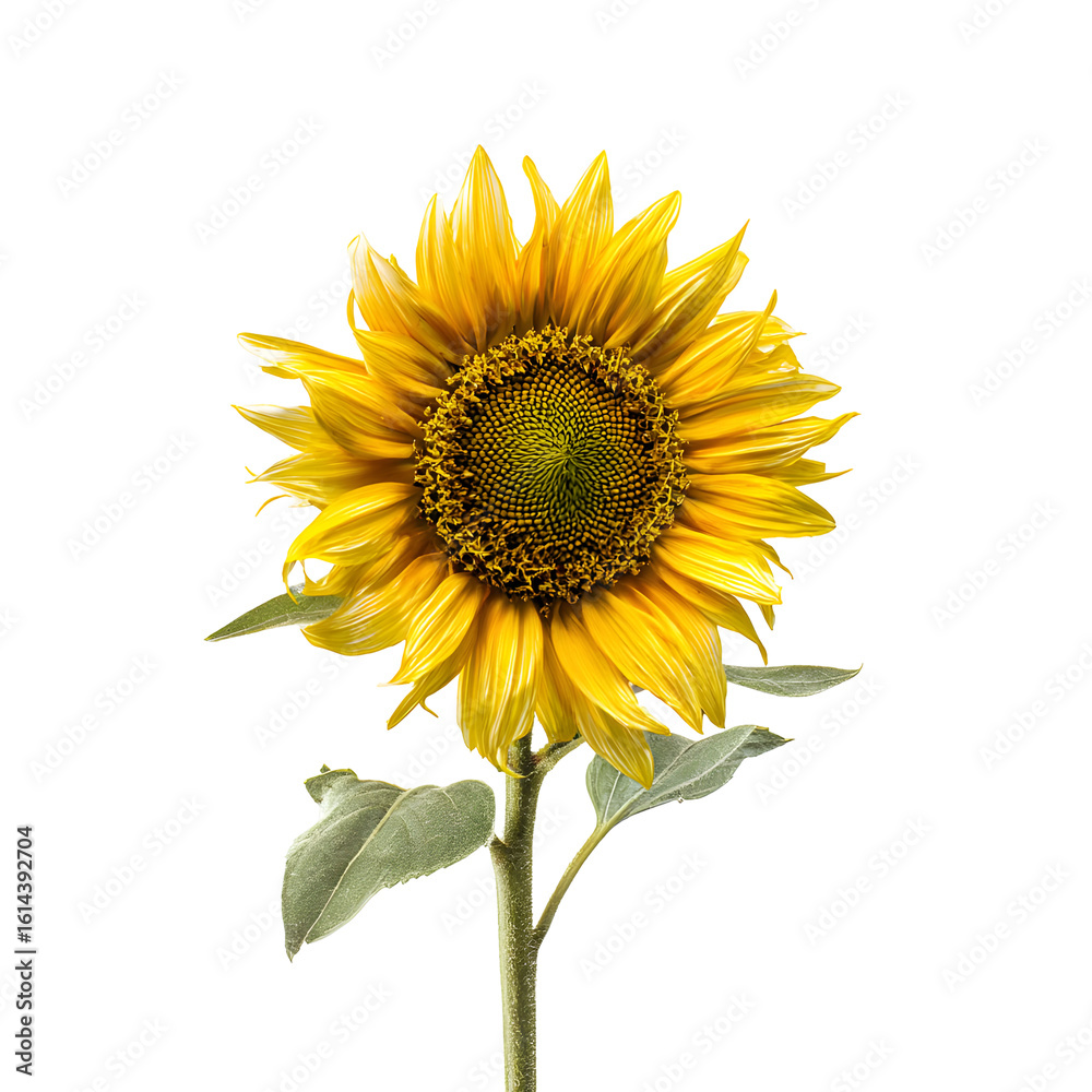 Fototapeta premium Radiant Sunflower Bloom Isolated on Black Background Showcasing Nature's Beauty