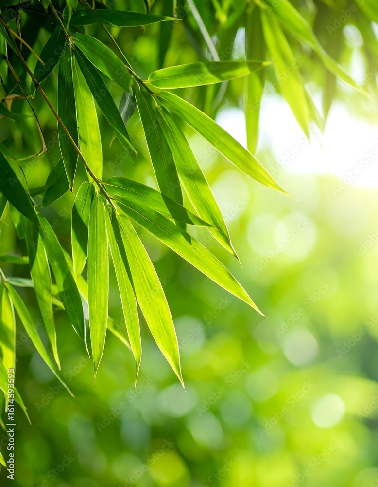 Fresh green bamboo leaves Fresh green bamboo leaves