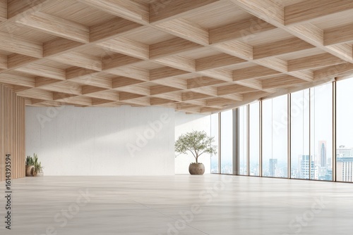 Bright Room With Coffered Ceiling