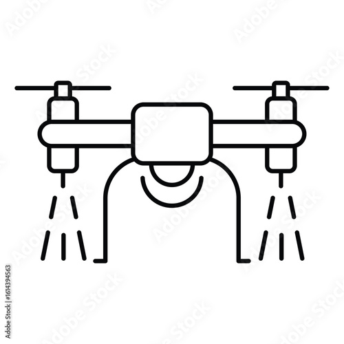 Line Art Drone with Spraying Mechanism for Agriculture and Landscaping Use