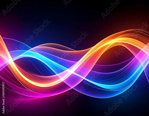 Abstract swirling light waves