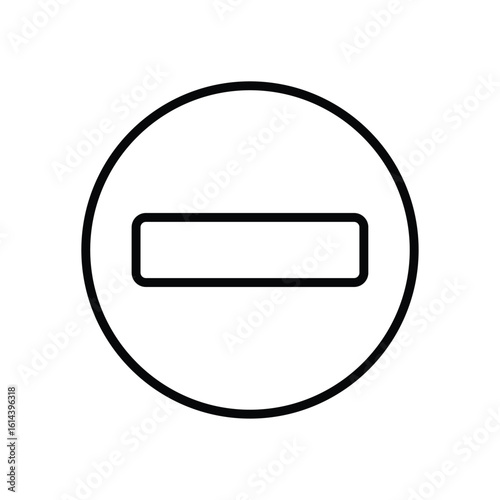Simple Circle Icon Featuring a Horizontal Line Symbolizing Negation