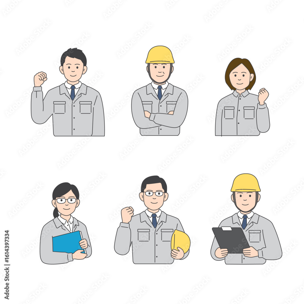Fototapeta premium 作業服を着た人イラスト素材 