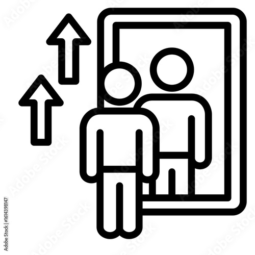 Self-Reflection  Icon Element For Design

