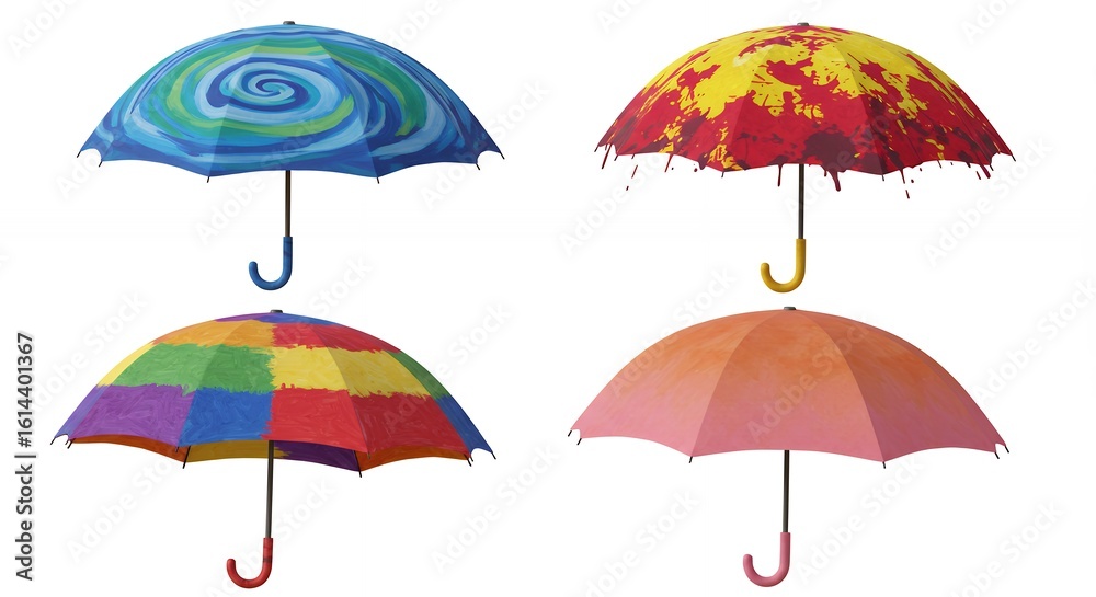 Obraz premium Colorful umbrella collection design display