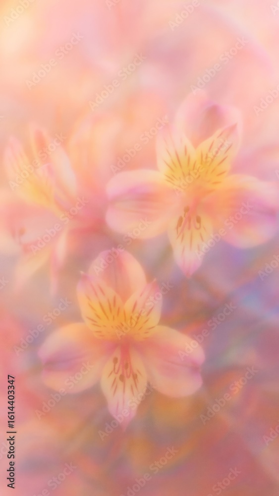 Naklejka premium Dreamy pastel floral elegance.